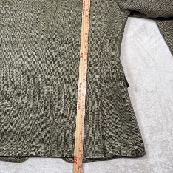 VTG Polo Ralph Lauren Italy Blazer Mens Size 44 R Linen Flax Herringbone Coat - Picture 11 of 14